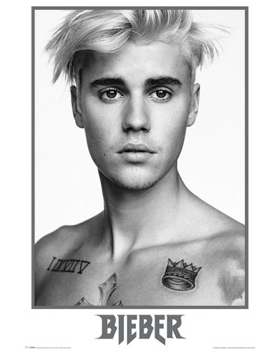 Макси плакат Pyramid - Justin Bieber (Bieber Black and White) - 1