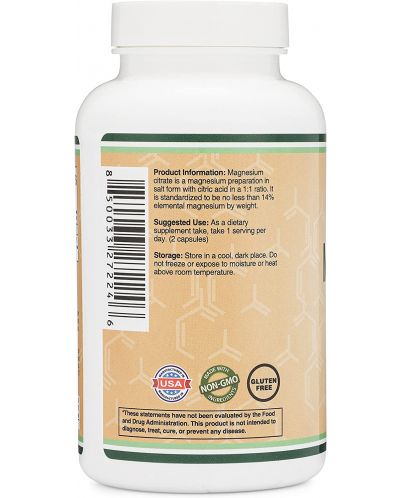 Magnesium Citrate, 180 капсули, Double Wood - 3