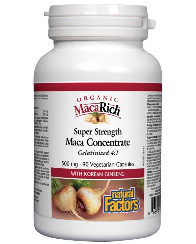 MacaRich Maca Concenrate, 500 mg, 90 капсули, Natural Factors - 1