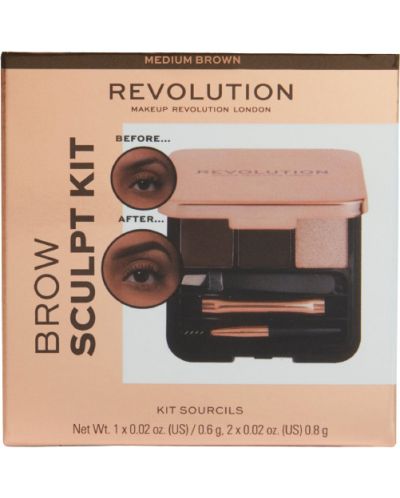 Makeup Revolution Комплект за вежди Brow Sculpt Brown, 0.8 g - 4