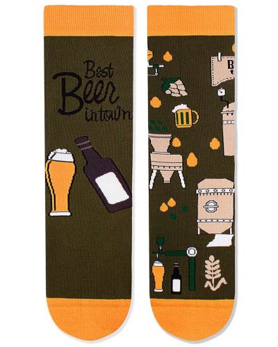 Мъжки чорапи Pirin Hill - Beer Time, размер 43-46, кафяви - 1