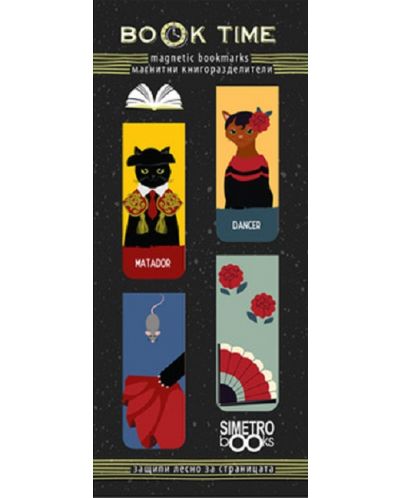 Магнитни книгоразделители Simetro Book Time - Испански Котки - 1