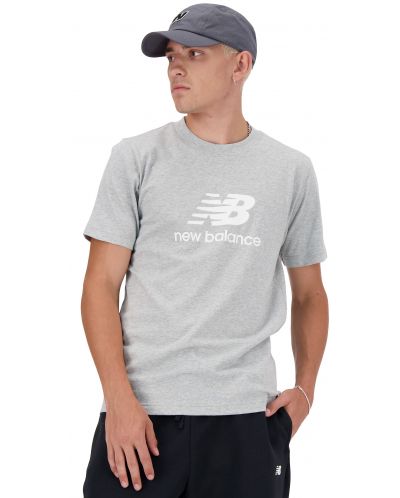 Мъжка тениска New Balance - Sport Essentials Logo , сива - 4