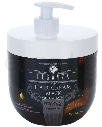 Leganza Маска за коса с кератин, с помпа, 1000 ml - 1