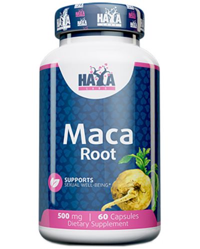 Maca, 500 mg, 60 капсули, Haya Labs - 1