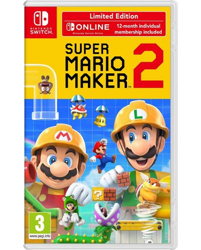 Super Mario Maker 2 + 12 месеца Nintendo Switch Online (Nintendo Switch) - 1