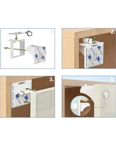 Магнитни предпазни брави за шкафове и чекмеджета Sipo - 4 броя - 7