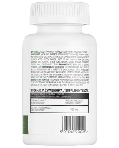 Maca, 500 mg, 90 таблетки, OstroVit - 2