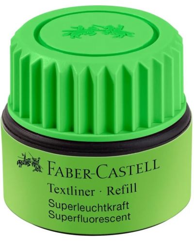 Мастило за текст маркер Faber-Castell - Зелено, 25 ml - 1
