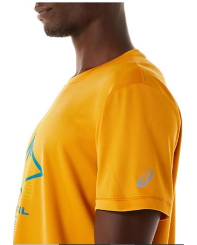 Мъжка тениска Asics - Fujitrail Logo SS Top, жълта - 6