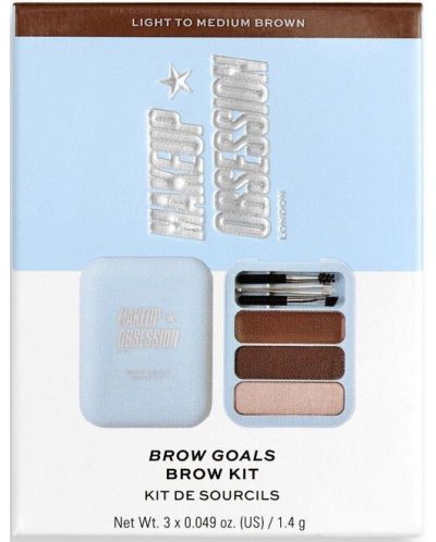 Makeup Obsession Комплект за вежди Brow Goals, Light to Medium, 3 x 1.4 g - 4