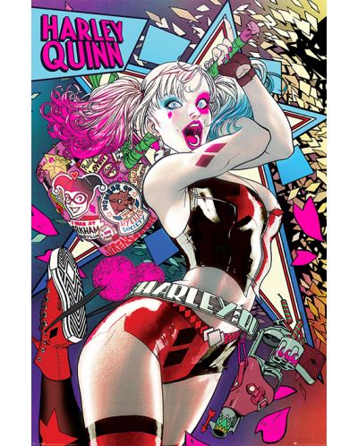 Макси плакат Pyramid - Batman (Harley Quinn Neon) - 1