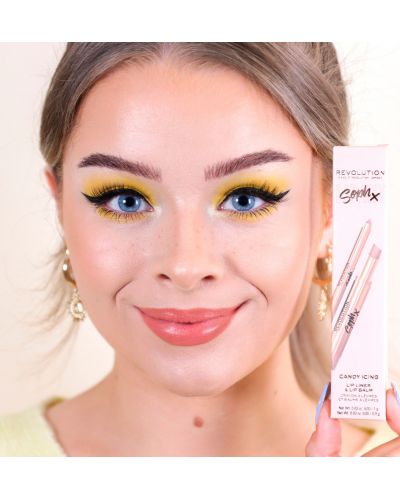 Makeup Revolution Soph X Комплект за устни Candy Icing - Балсам и молив - 3