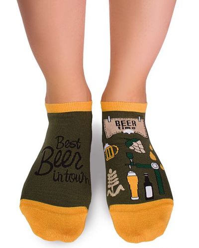 Мъжки чорапи Pirin Hill - Beer Time Sneaker, размер 43-46, кафяви - 2