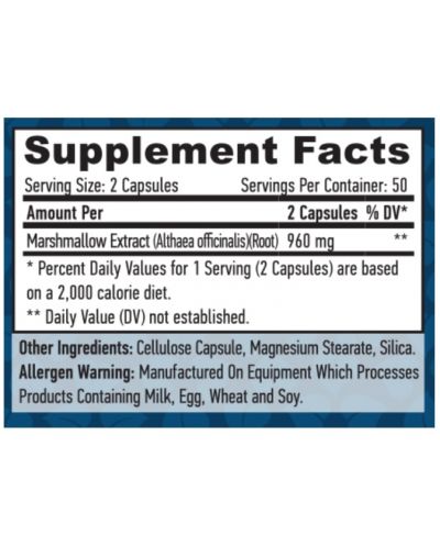 Marshmallow Root, 480 mg, 100 капсули, Haya Labs - 2
