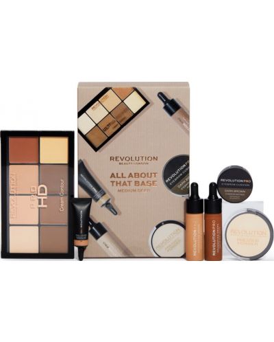 Makeup Revolution Грим комплект All About That Base Medium-Deep, 6 части - 1