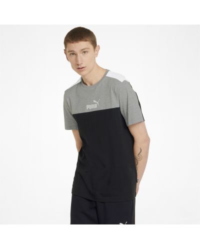 Мъжка тениска Puma - Essentials+ Block , черна/сива - 3