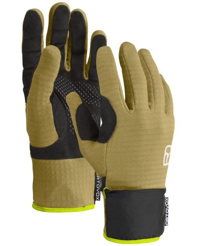 Мъжки ръкавици Ortovox - Fleece Grid Cover, размер S, жълти - 1