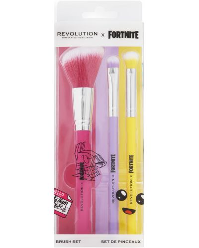 Makeup Revolution Fortnite Комплект четки за грим, 3 броя - 1