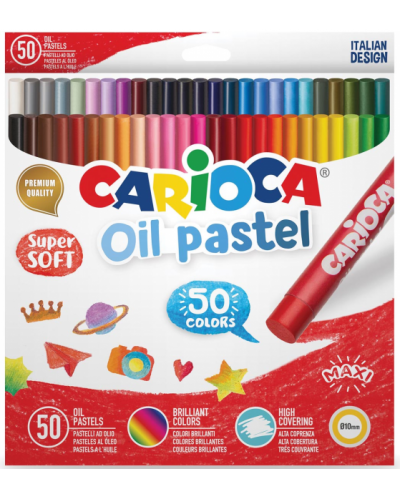 Маслени пастели Carioca - 50 цвята, Ф10 mm - 1