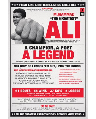 Макси плакат Pyramid - Muhammad Ali (Vintage) - 1