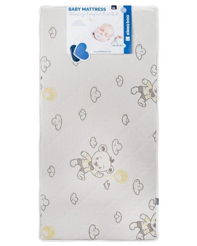 Матрак KikkaBoo - Memory Comfort, Cool gel, 60 х 120 х 12 cm, Bear Grey - 1