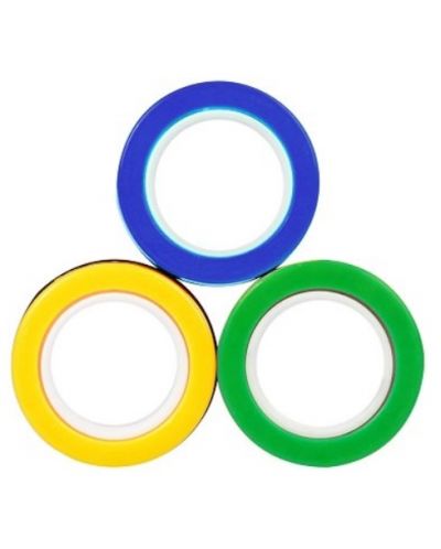 Магнитни пръстени за трикове Johntoy - Жълт, зелен и син - 1
