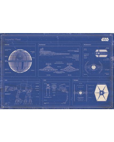 Макси плакат Pyramid - Star Wars - Imperial fleet blueprint - 1