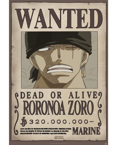 Макси плакат GB eye Animation: One Piece - Zoro Wanted Poster - 1