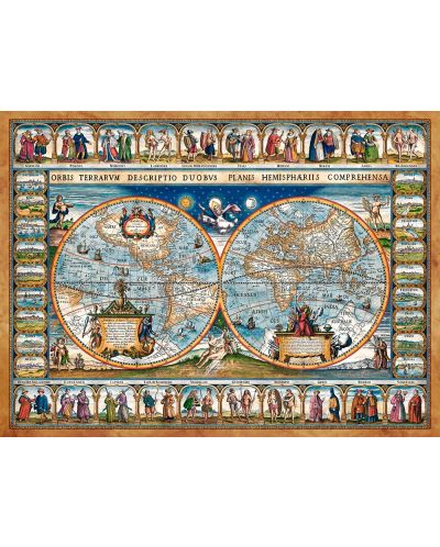 Пъзел Castorland от 2000 части - Карта на света от 1639 г. - 2