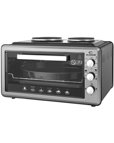 Малка готварска печка Elekom - EK 2005 OV, 1500W, 45 l, черна/сива - 1