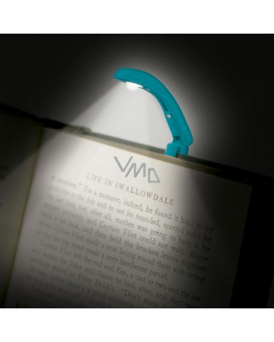 Малка цветна лампичка за книга - синя - 3