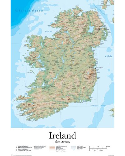 Макси плакат Pyramid - Ireland Map - 1