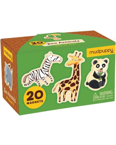 Комплект магнити Mudpuppy - Животните в зоопарка, 20 броя