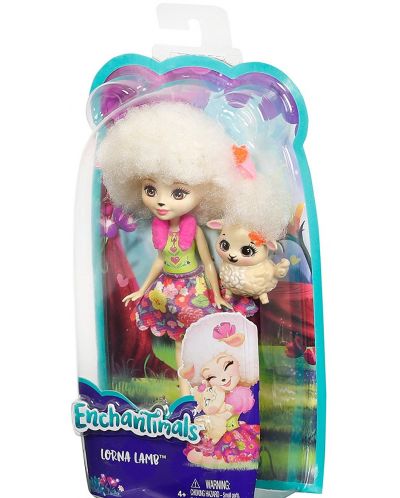 Кукличка и животинче Enchantimals от Mattel – Лорна Лем с овчицата Флаг - 4