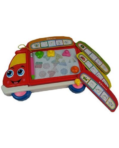 Магнитна дъска за рисуване Raya Toys - Камион, червена - 1