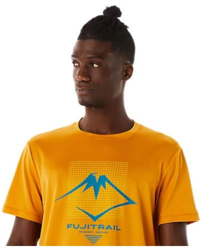 Мъжка тениска Asics - Fujitrail Logo SS Top, жълта - 5
