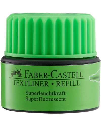 Мастило за текст маркер Faber-Castell - Зелено, 25 ml - 2
