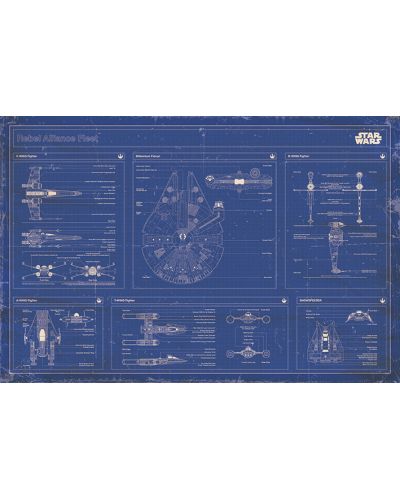 Макси плакат Pyramid - Star Wars - Rebel alliance fleet blueprint - 1
