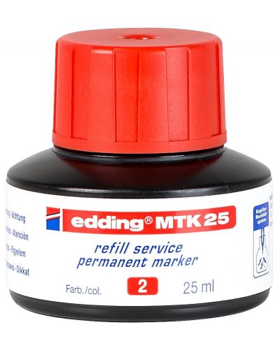 Мастило за маркери Edding MTK 25 - Червен, 25 ml - 1