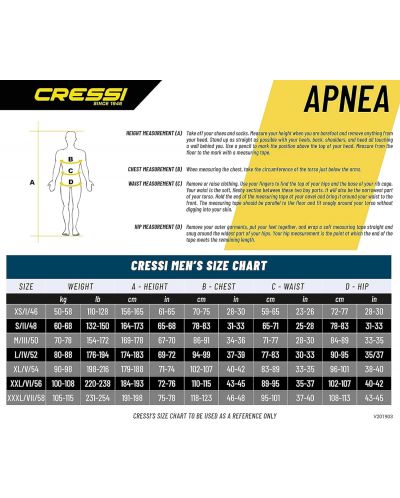 Мъжки неопренов костюм Cressi - Apnea, 7 mm , черен - 10