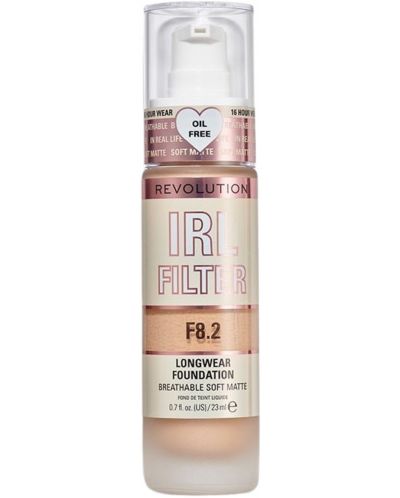 Makeup Revolution Дълготраен фон дьо тен IRL Filter, F8.2, 23 ml - 1