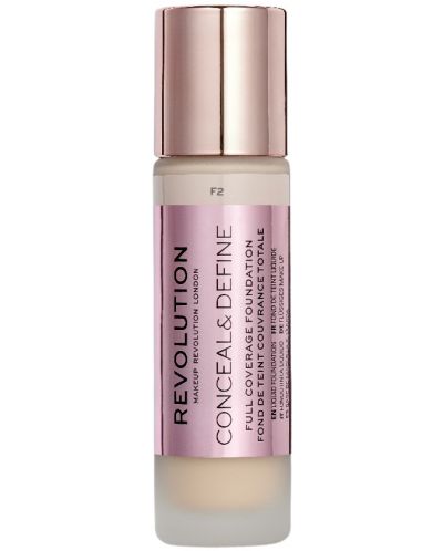 Makeup Revolution Conceal & Define Покривен фон дьо тен, F2, 23 ml - 1