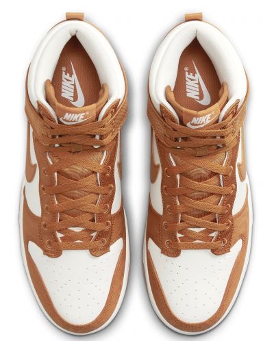 Мъжки обувки Nike - Dunk High Retro SE , бели/кафяви - 4
