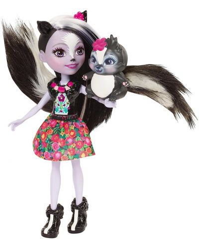 Кукличка и животинче Enchantimals от Mattel – Сейдж Скункси със скунксчето Кейпър - 2
