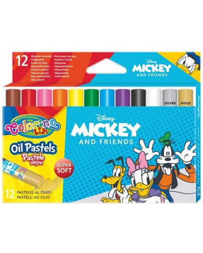 Маслени пастели Colorino Disney - Mickey and Friends, 12 цвята - 1