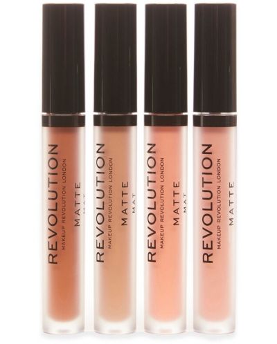 Makeup Revolution Комплект течни червила My Colour My Way, Peach, 4 броя - 2