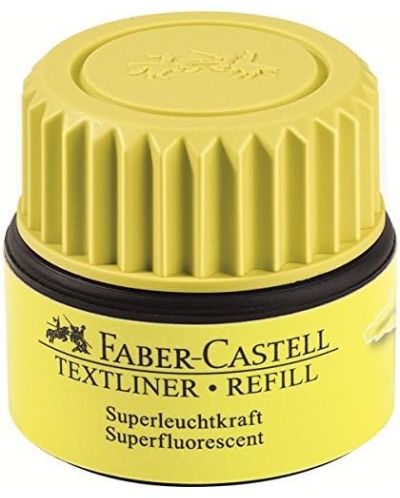 Мастило за текст маркер Faber-Castell - Жълто, 25 ml - 1