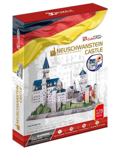 3D Пъзел Cubic Fun от 121 части - Neuschwanstein Castle - 2