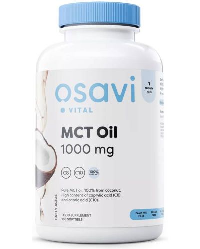 MCT Oil, 1000 mg, 180 гел капсули, Osavi - 1